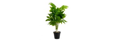 Planta artifical 18 hojas con maceta verde