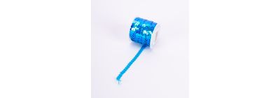 Cinta plástica con lentejuela 5m 0.6cm celeste