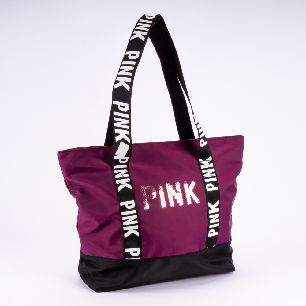 Bolso deportivo estampado Pink con lentejuelas 44x34x12cm surtido