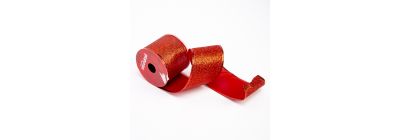 Cinta decorativa escarchada 3 yards 6.3cm rojo