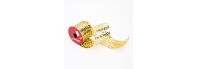 Cinta decorativa con brillo 3 yards 6.3cm dorado