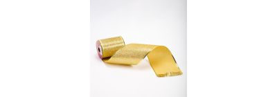 Cinta decorativa navideña con escarcha 3 yards 10cm dorado