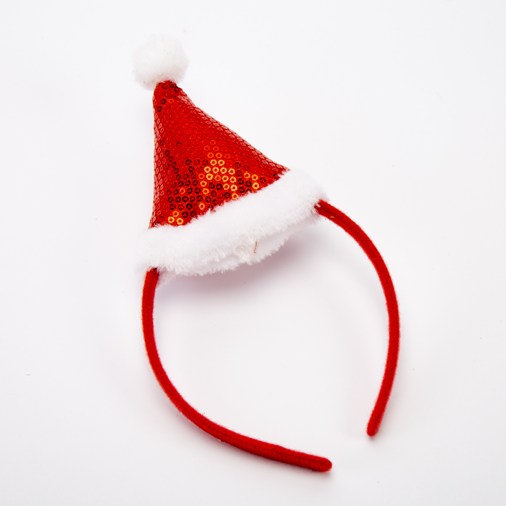 Diadema gorro navideño con lentejuelas