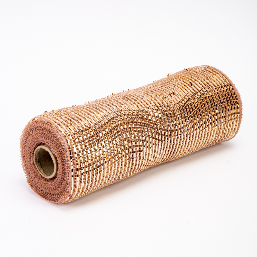 Malla decorativa 10yardas 26cm oro rosa brillante