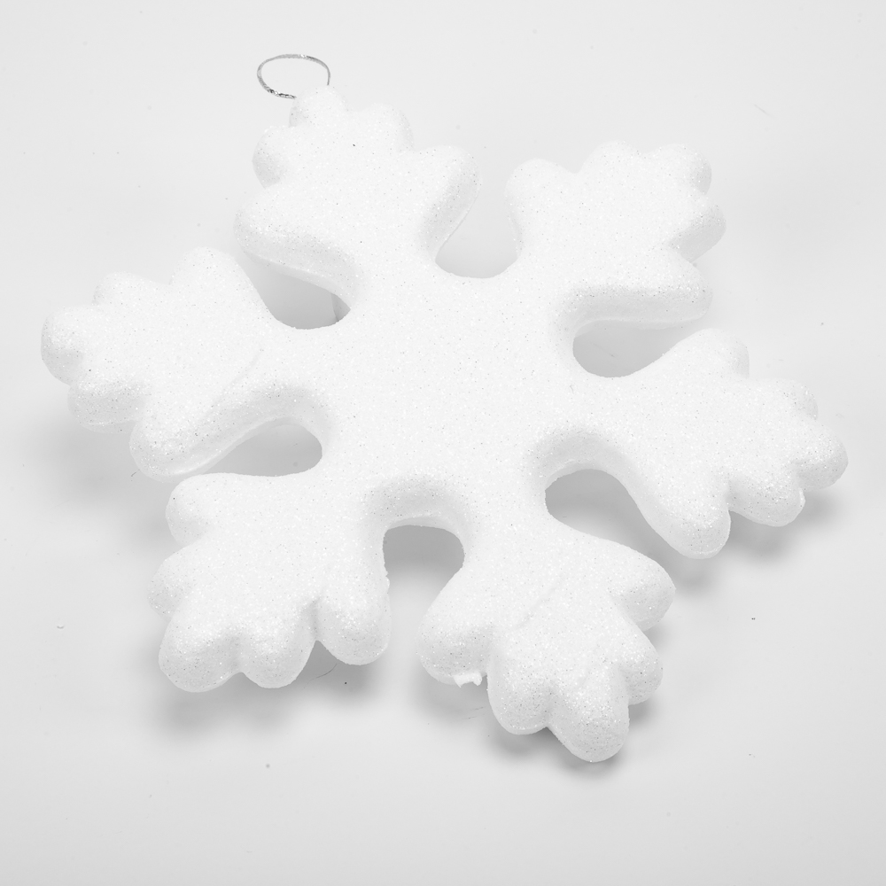 Figura colgante copo nieve escarchado 19.5cm blanco