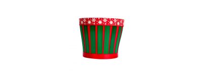 Canasta mimbre navidad copos nieve
