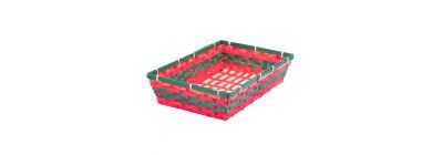 Canasta mimbre navidad rectangular 42x30x10cm