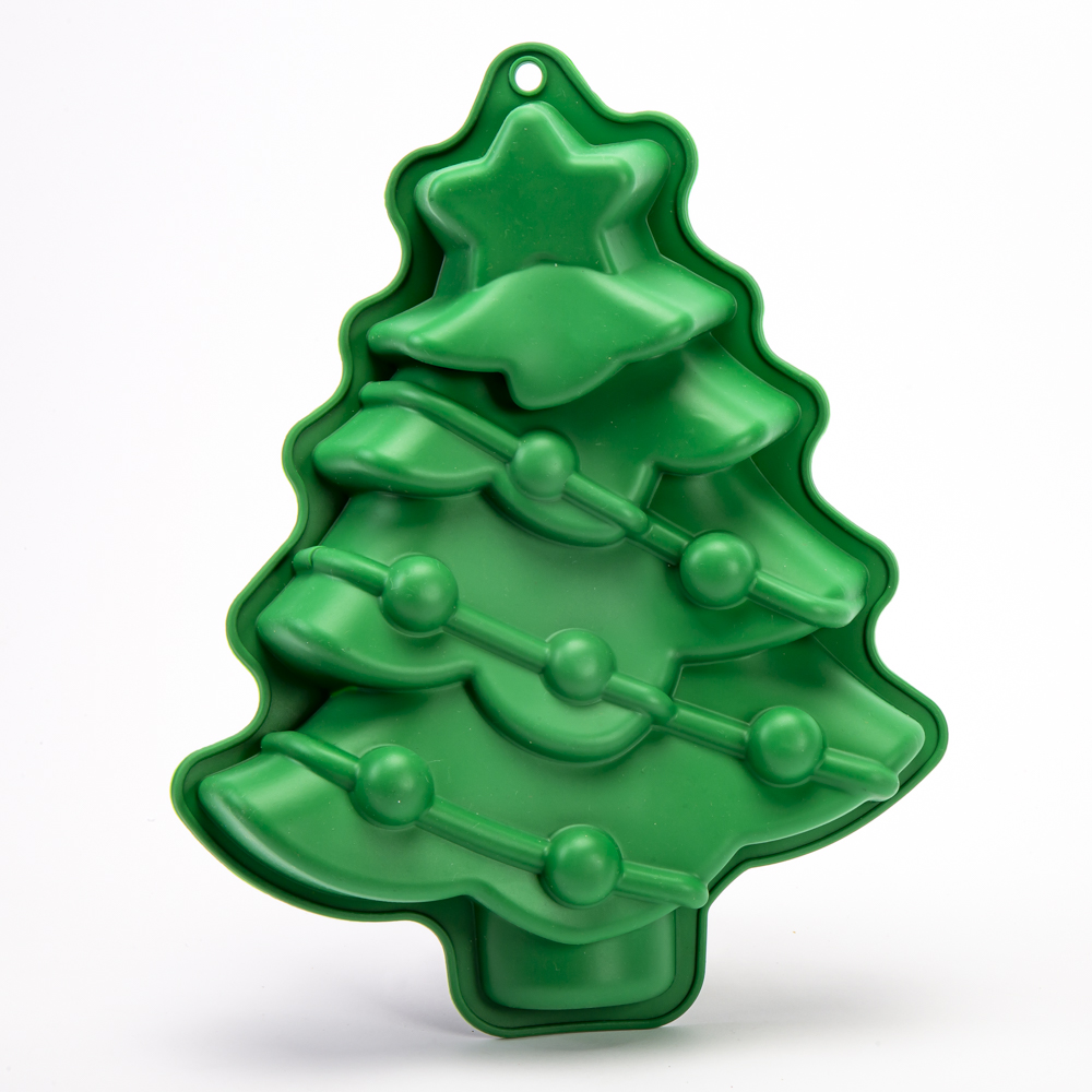 Molde silicón árbol navidad 30x21.5x4cm verde