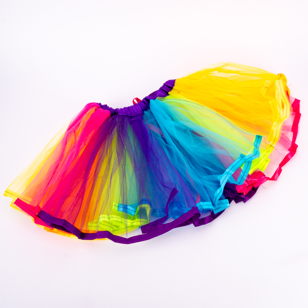 Falda tutú infantil liso con elástico 30cm multicolor