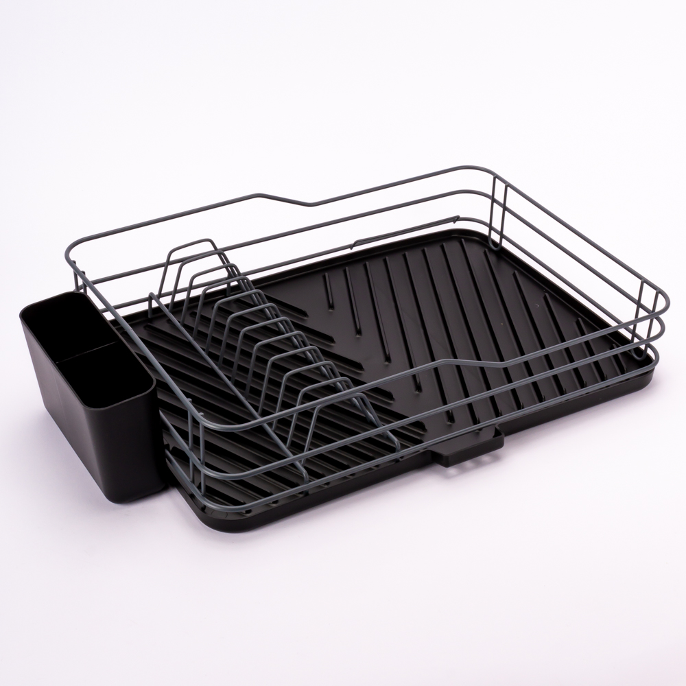 Escurridor para platos 43x29x10cm negro y gris
