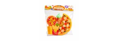 Pizza plástica con accesorios para juego cocina 7pzas +3a