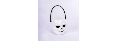 Calavera plástica lisa 6cm blanca y negro