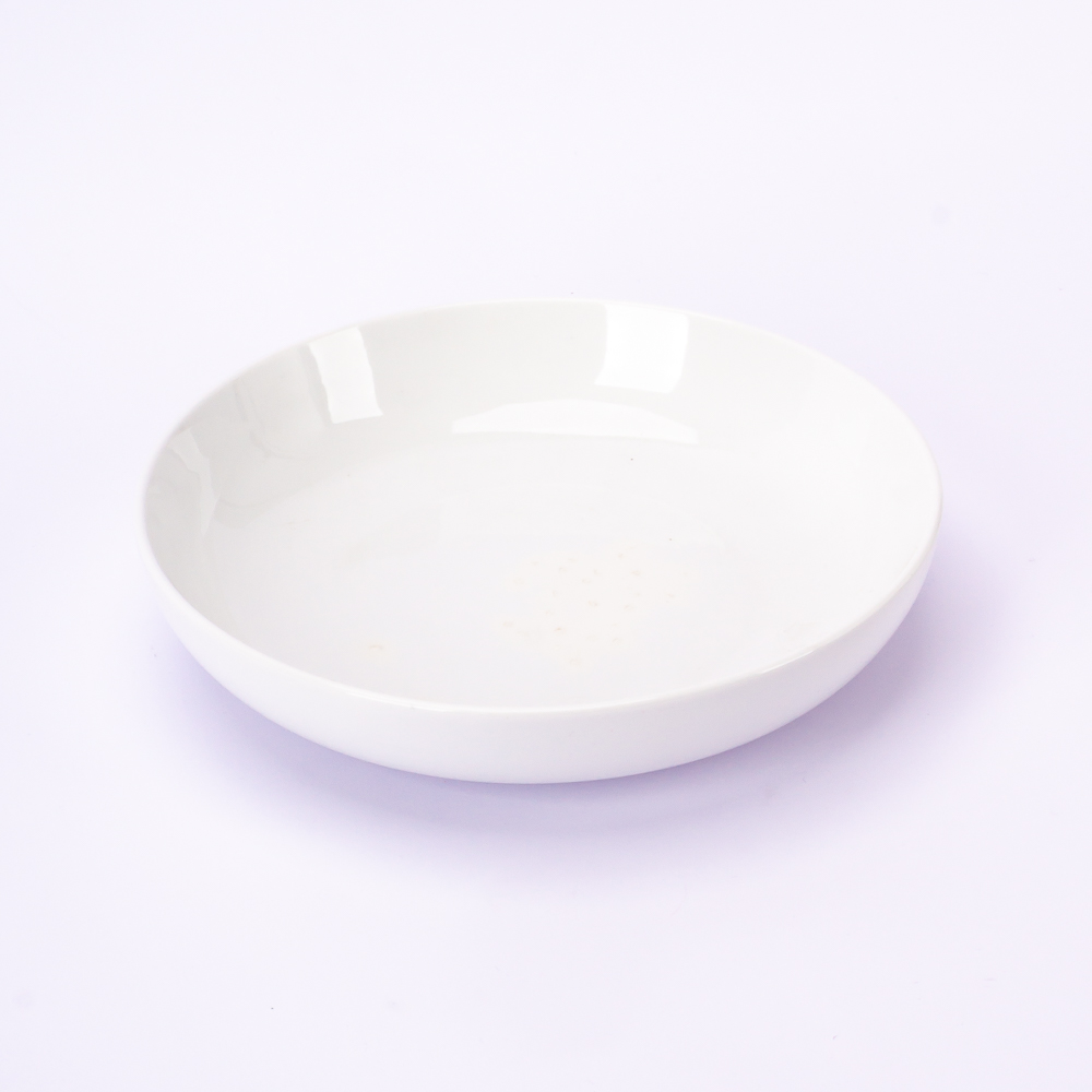 Plato porcelana hondo liso 21x5cm blanco