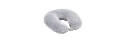 Almohada para cuello lisa con broche ultra suave 30x30x10cm gris