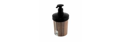 Dispensador plástico para jabón líquido diseño madera 360ml 