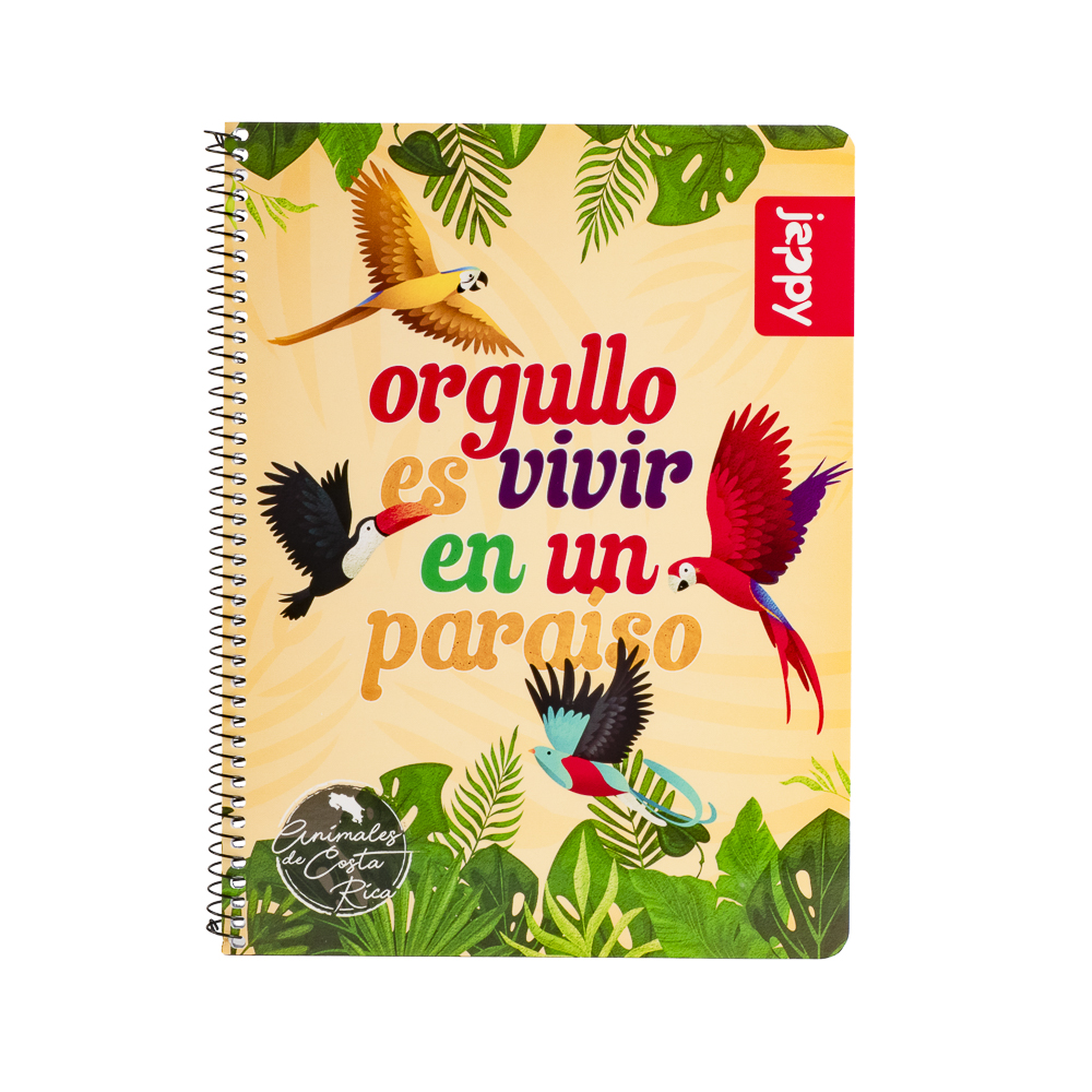 Cuaderno Jappy espiral animales Costa Rica 80h