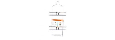 Organizador metálico para baño plateado