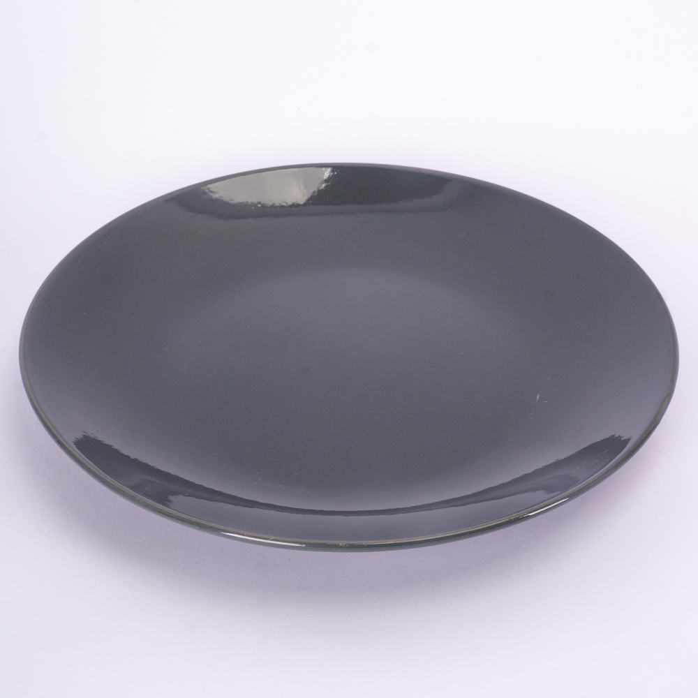 Plato porcelana liso 8pulg gris