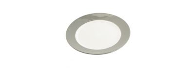 Plato porcelana plano bicolor 8pulg 