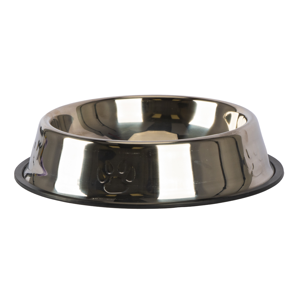 Taza metálica para mascota lisa+relieve huellas 25.5cm 