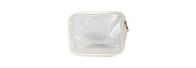 Cosmetiquera malla blanco transparente