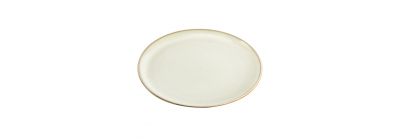 Plato porcelana liso con detalle borde color 10pulg