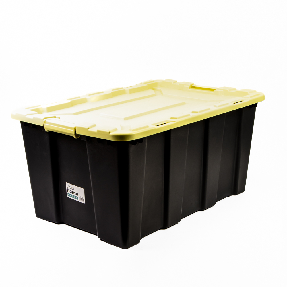 Caja plástica para almacenamiento lisa con tapa 75.5x51x36.5cm 100l