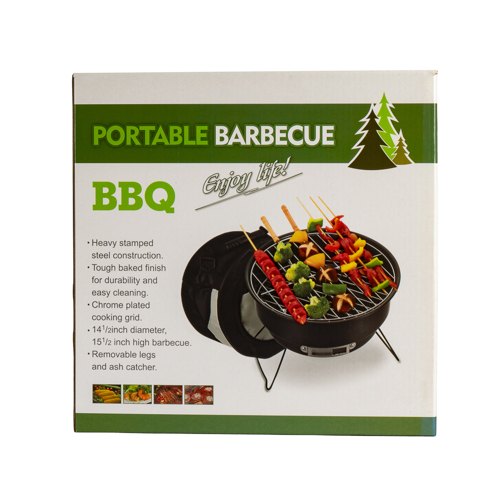 Parrilla metálica redondo lisa 26.5x24cm negro