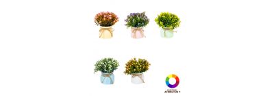 Planta artificial decorativa compacta