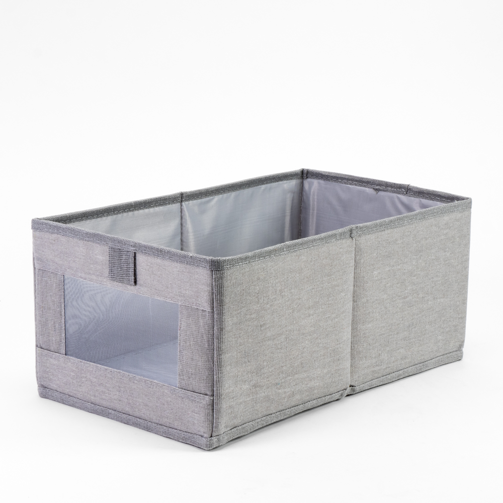 Caja organizadora lisa con ventana transparente 35x20x15cm surtido