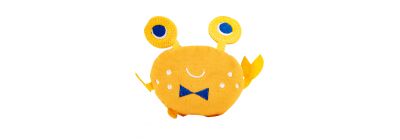 Peluche cangrejo para mascota naranja