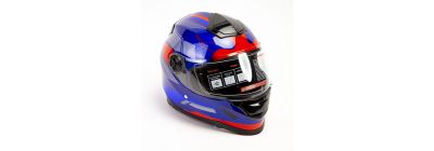 Casco estampado rayas XL azul negro y rojo