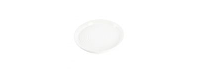 Plato porcelana plano relieve rayas 10.5pulg blanco