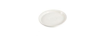 Plato porcelana plano relieve rayas 8pulg blanco