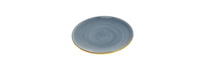 Plato porcelana estampado rayas con borde 10.5pulg 