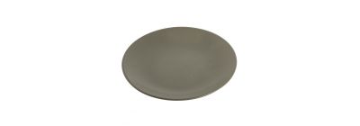 Plato porcelana plano liso 8pulg gris