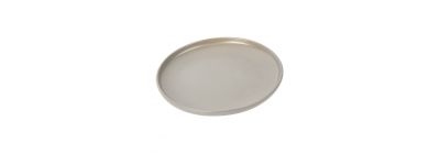 Plato porcelana plano liso 8pulg gris