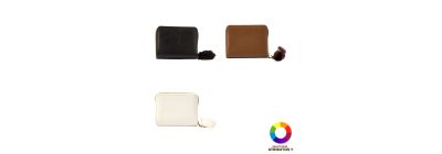 Cartera compacta con pompom