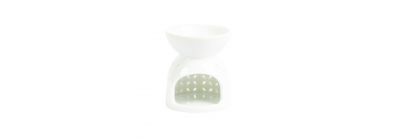 Quemador porcelana relieve 8x7cm blanco