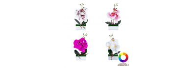Orquídea artificial con maceta