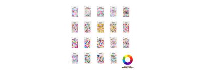 Stickers brillantes y decorativos.