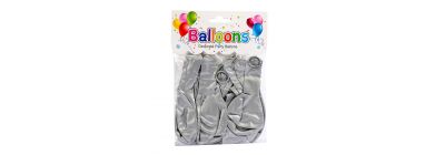 Globo latex 10pzas plateado