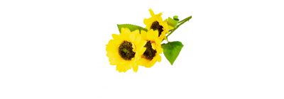 Flor artificial girasol con hojas 90cm