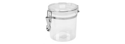 Tupper plástico transparente plateado