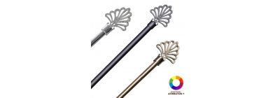 Cortinero metálico con detalle hoja