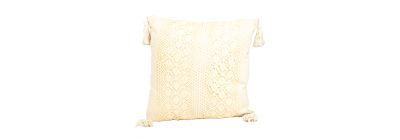Almohadón textura bordado beige