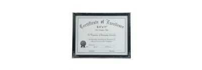 Marco madera rectangular liso 8.5x11pulg negro
