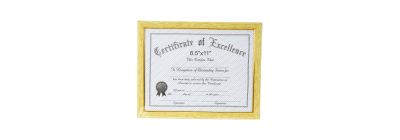 Marco certificado amarillo y dorado