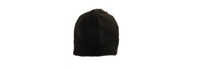 Gorro liso y relieve rayas negro