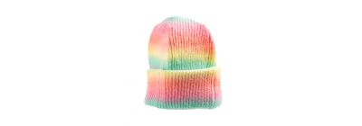 Gorro con relieve rayas+detalle doblez multicolor